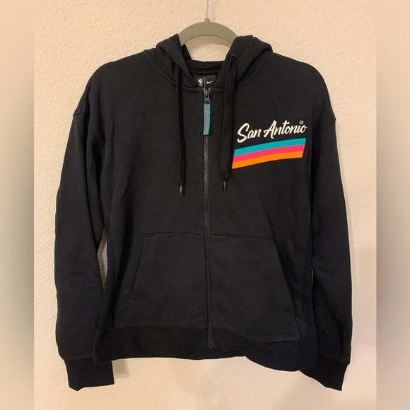 Nike Jackets & Blazers - Nike San Antonio Spurs women's small black full zip hoodie
